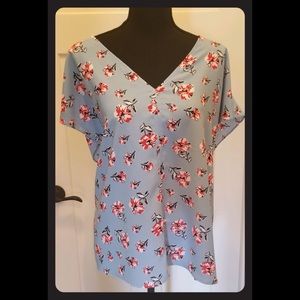 Beautiful Blue Floral Blouse